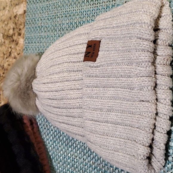 Kids Grey Pom-Pom Beanie - Picture 6 of 8